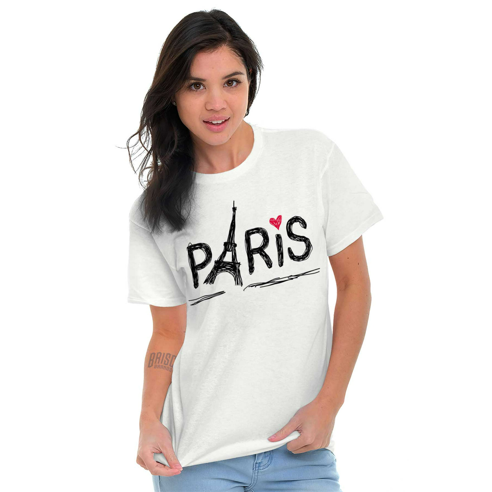 Eiffel Tower in Paris,Premiun Tees Stylish Fashion Print T-Shirts for Women France S 